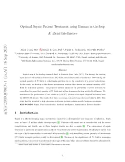 Optimal Sepsis Patient Treatment using Human-in-the-loop Artificial
  Intelligence