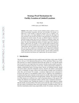 Strategy Proof Mechanisms for Facility Location at Limited Locations
