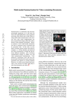 Multi-modal Summarization for Video-containing Documents