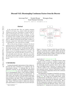 Discond-VAE: Disentangling Continuous Factors from the Discrete
