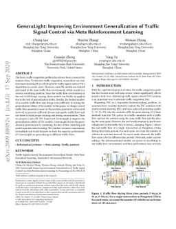 GeneraLight: Improving Environment Generalization of Traffic Signal
  Control via Meta Reinforcement Learning