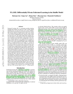 FLAME: Differentially Private Federated Learning in the Shuffle Model