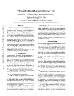 Utterance-level Intent Recognition from Keywords