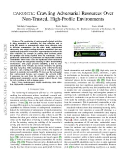 CARONTE: Crawling Adversarial Resources Over Non-Trusted, High-Profile
  Environments