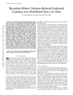 Byzantine-Robust Variance-Reduced Federated Learning over Distributed
  Non-i.i.d. Data