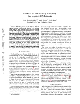Can ROS be used securely in industry? Red teaming ROS-Industrial