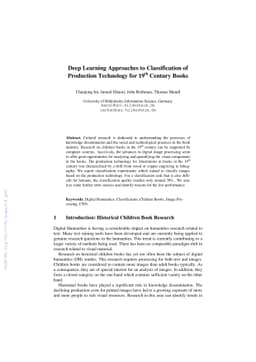 Deep Learning Approaches to Classification of Production Technology for
  19th Century Books