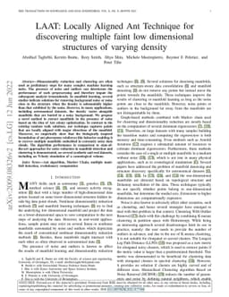 LAAT: Locally Aligned Ant Technique for discovering multiple faint low
  dimensional structures of varying density