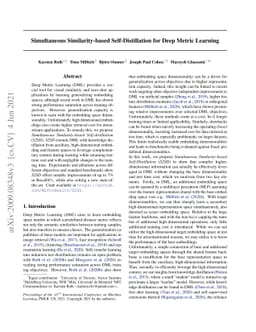 S2SD: Simultaneous Similarity-based Self-Distillation for Deep Metric
  Learning