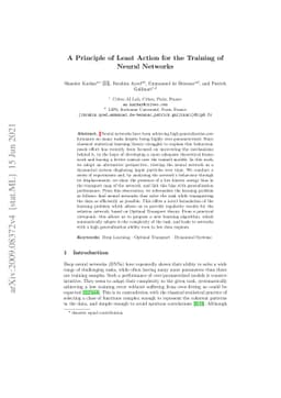 A Principle of Least Action for the Training of Neural Networks