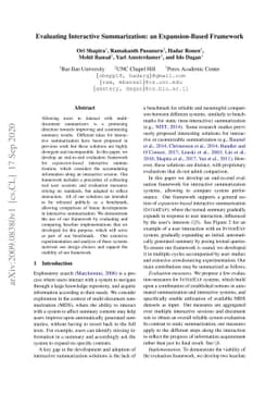 Evaluating Interactive Summarization: an Expansion-Based Framework