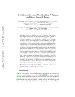 A Multimodal Memes Classification: A Survey and Open Research Issues