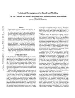 Variational Disentanglement for Rare Event Modeling