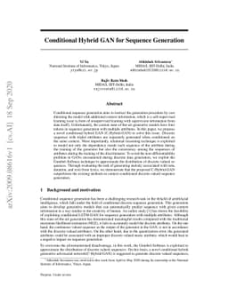Conditional Hybrid GAN for Sequence Generation