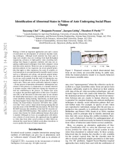 Identification of Abnormal States in Videos of Ants Undergoing Social
  Phase Change