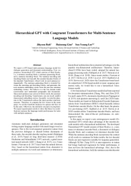 Hierarchical GPT with Congruent Transformers for Multi-Sentence Language
  Models