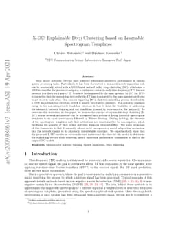 X-DC: Explainable Deep Clustering based on Learnable Spectrogram
  Templates