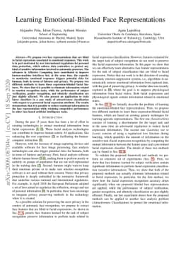 Learning Emotional-Blinded Face Representations