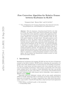 Pose Correction Algorithm for Relative Frames between Keyframes in SLAM