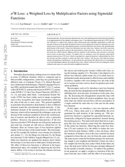 $σ^2$R Loss: a Weighted Loss by Multiplicative Factors using
  Sigmoidal Functions