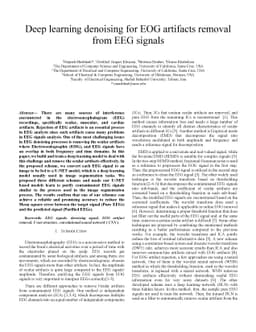 Deep learning denoising for EOG artifacts removal from EEG signals