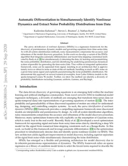 Automatic Differentiation to Simultaneously Identify Nonlinear Dynamics
  and Extract Noise Probability Distributions from Data