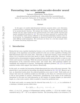 Forecasting time series with encoder-decoder neural networks