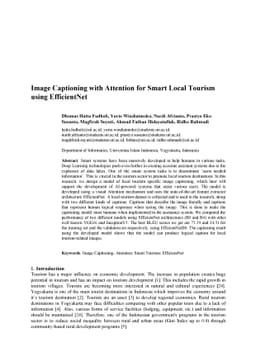 Image Captioning with Attention for Smart Local Tourism using
  EfficientNet