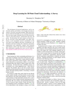 Deep Learning for 3D Point Cloud Understanding: A Survey