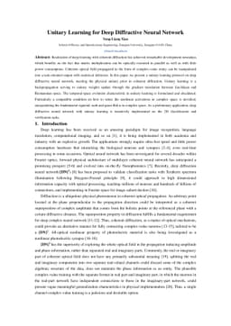 Unitary Learning for Deep Diffractive Neural Network