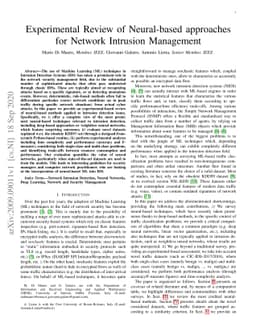 Experimental Review of Neural-based approaches for Network Intrusion
  Management