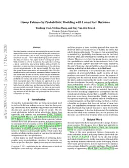 Group Fairness by Probabilistic Modeling with Latent Fair Decisions