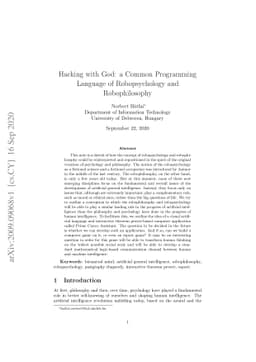Hacking with God: a Common Programming Language of Robopsychology and
  Robophilosophy