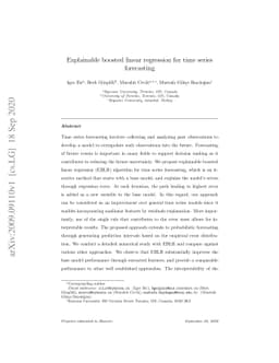 Explainable boosted linear regression for time series forecasting
