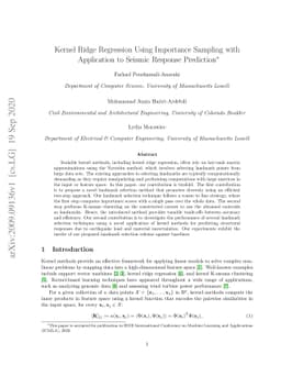 Kernel Ridge Regression Using Importance Sampling with Application to
  Seismic Response Prediction