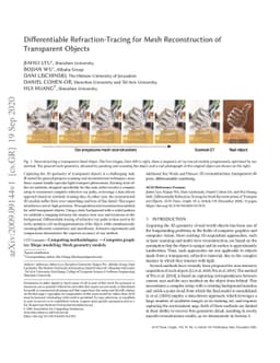 Differentiable Refraction-Tracing for Mesh Reconstruction of Transparent
  Objects