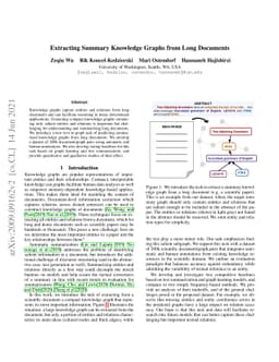 Extracting Summary Knowledge Graphs from Long Documents