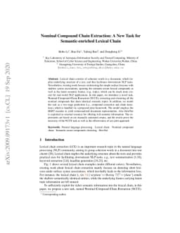 Nominal Compound Chain Extraction: A New Task for Semantic-enriched
  Lexical Chain