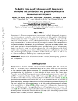 Reducing false-positive biopsies with deep neural networks that utilize
  local and global information in screening mammograms
