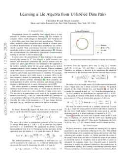 Learning a Lie Algebra from Unlabeled Data Pairs
