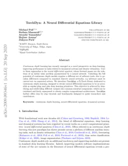 TorchDyn: A Neural Differential Equations Library