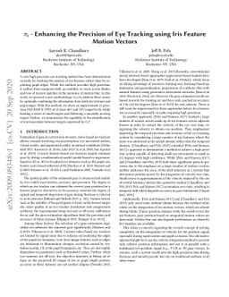 $pi_t$- Enhancing the Precision of Eye Tracking using Iris Feature
  Motion Vectors