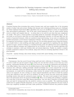 Instance exploitation for learning temporary concepts from sparsely
  labeled drifting data streams