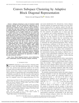 Convex Subspace Clustering by Adaptive Block Diagonal Representation