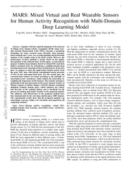 MARS: Mixed Virtual and Real Wearable Sensors for Human Activity
  Recognition with Multi-Domain Deep Learning Model