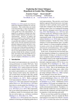 Exploring the Linear Subspace Hypothesis in Gender Bias Mitigation