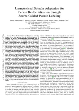 Unsupervised Domain Adaptation for Person Re-Identification through
  Source-Guided Pseudo-Labeling