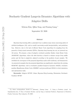 Stochastic Gradient Langevin Dynamics Algorithms with Adaptive Drifts