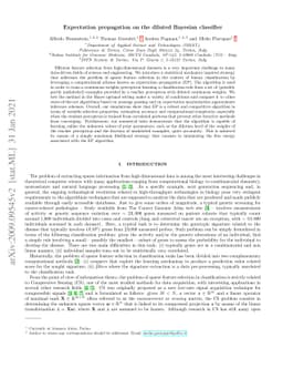 Expectation propagation on the diluted Bayesian classifier