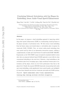 Correlating Subword Articulation with Lip Shapes for Embedding Aware
  Audio-Visual Speech Enhancement
